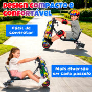 Honeywhale 008P Triciclo Elétrico Infantil 240W - Bluetooth, Luzes LED, 3 Velocidades e Giro 360° - Imagem 3