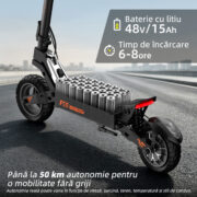 HONEYWHALE F50 Patinete Eléctrico 800W - Batería 48V 15Ah, Hasta 45 km/h, Autonomía 50 km, Ruedas 10" Tubeless y Control por App - Imagem 4