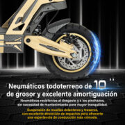 HONEYWHALE G2 PRO Patinete Eléctrico Plegable Amarillo Aluminio LED Freno de Disco Suspensión delantera y Trasera - Image 5