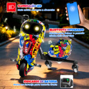Honeywhale 008P Triciclo Elétrico Infantil 240W - Bluetooth, Luzes LED, 3 Velocidades e Giro 360° - Imagem 5