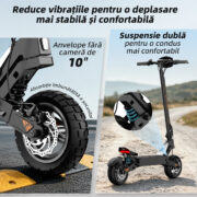 HONEYWHALE F50 Patinete Eléctrico 800W - Batería 48V 15Ah, Hasta 45 km/h, Autonomía 50 km, Ruedas 10" Tubeless y Control por App - Imagem 5