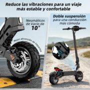 HONEYWHALE F50 Patinete Eléctrico 800W - Batería 48V 15Ah, Hasta 45 km/h, Autonomía 50 km, Ruedas 10" Tubeless y Control por App - Image 5