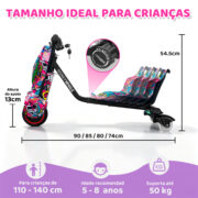 Honeywhale 008V Triciclo Eléctrico Infantil 240W - Bluetooth, Luces LED, 3 Velocidades y Giro 360 Grados - Imagen 6
