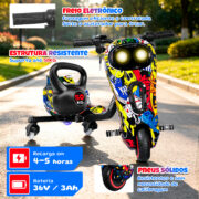 Honeywhale 008P Triciclo Elétrico Infantil 240W - Bluetooth, Luzes LED, 3 Velocidades e Giro 360° - Imagem 7