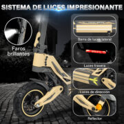 HONEYWHALE G2 PRO Patinete Eléctrico Plegable Amarillo Aluminio LED Freno de Disco Suspensión delantera y Trasera - Image 7