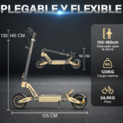 HONEYWHALE G2 PRO Patinete Eléctrico Plegable Amarillo Aluminio LED Freno de Disco Suspensión delantera y Trasera - Image 8