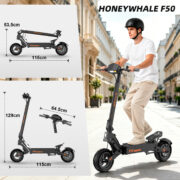 HONEYWHALE F50 Patinete Eléctrico 800W - Batería 48V 15Ah, Hasta 45 km/h, Autonomía 50 km, Ruedas 10" Tubeless y Control por App - Imagem 8