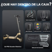 HONEYWHALE G2 PRO Patinete Eléctrico Plegable Amarillo Aluminio LED Freno de Disco Suspensión delantera y Trasera - Image 9