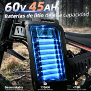 HONEYWHALE BK10 Bicicleta Eléctrica 3500W 60V 45Ah Fat Bike 20" - Image 3